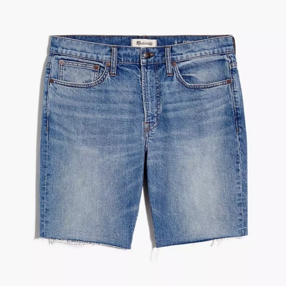 NWT Madewell Mens 9” Denim Shorts In Eastchase Medium Blue Wash - Picture 4 of 9